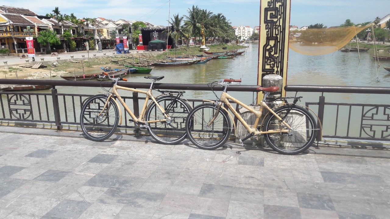 Những chiếc xe dạp bằng tre trên dường phố 1